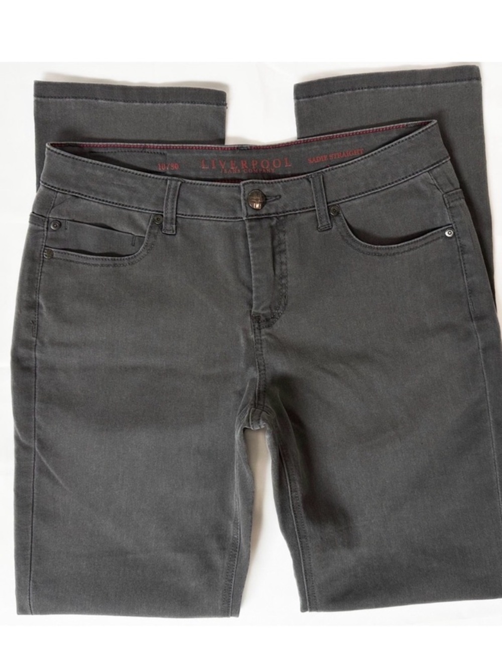 Liverpool Jeans Company Charcoal Gray Sadie Slim Straight Jeans